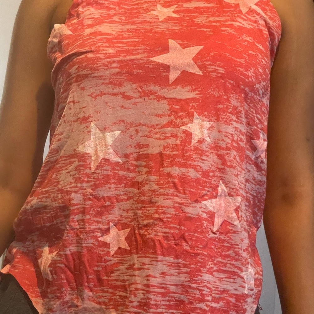 Starry Red Sleeveless Top